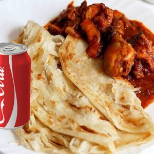 Porotta, Chicken Curry + 1 Coke